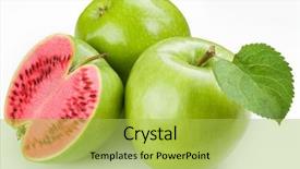  Presentation with green apple - Slide deck with green apple product of genetic background and a yellow colored foreground