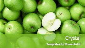  Presentation with green apple - Cool new slides with green apple raw fruit backdrop and a shamrock green colored foreground