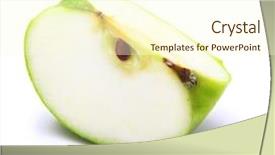  Presentation with white and green - Presentation enhanced with green apple slice on white background and a cream colored foreground