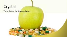  Presentation with food supplements - Presentation enhanced with green apple vs food supplements background and a blonde colored foreground
