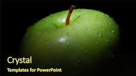 Presentation with green apple - Amazing theme having green apple with dew partially backdrop and a wine colored foreground