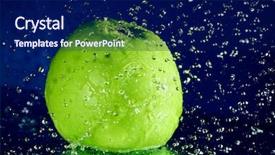  Presentation with stop motion - Presentation theme with green apple with stopped motion background and a navy blue colored foreground