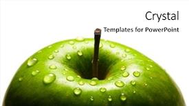  Presentation with rain water - Amazing PPT layouts having green apple with water-drops backdrop and a white colored foreground