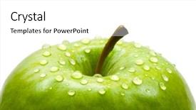  Presentation with water drop green planet - Colorful slides enhanced with green apple with water drops backdrop and a  colored foreground