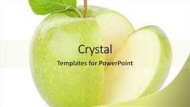  Presentation with green apple - PPT theme having green apple background and a blonde colored foreground