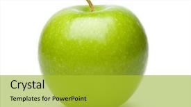  Presentation with apple - Audience pleasing PPT theme consisting of green apple backdrop and a yellow colored foreground