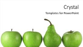  Presentation with green apples - Beautiful slide deck featuring green apples and pear backdrop and a white colored foreground