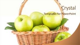  Presentation with green apples - Audience pleasing presentation consisting of green apples in a basket backdrop and a cream colored foreground