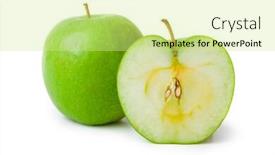  Presentation with green apples - Colorful presentation theme enhanced with green-apples-isolated-on-white backdrop and a soft green colored foreground
