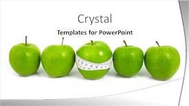  Presentation with green apples - Presentation theme enhanced with green apples measured the meter background and a white colored foreground