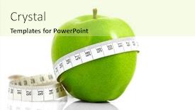  Presentation with green apples - Cool new slide deck with green apples measured the meter sports apples backdrop and a blonde colored foreground