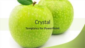  Presentation with green apples - PPT layouts having green apples on a white background and a yellow colored foreground