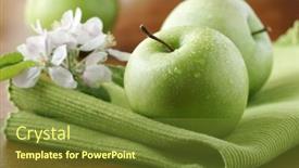  Presentation with green apples - PPT layouts with green apples background and a tawny brown colored foreground