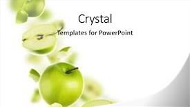  Presentation with green apples - Audience pleasing PPT theme consisting of green apples backdrop and a white colored foreground