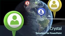  Presentation with green earth - Slides enhanced with green application symbol against earth background and a ocean colored foreground