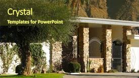  Presentation with green architecture - Beautiful PPT theme featuring green architecture - beautiful image of a desert backdrop and a tawny brown colored foreground