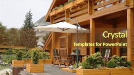  Presentation with green house - Audience pleasing presentation consisting of green architecture - country house backdrop and a tawny brown colored foreground