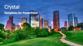  Presentation with green architecture - Colorful slide set enhanced with green architecture - houston texas modern skyline backdrop and a ocean colored foreground