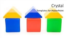  Presentation with green architecture - PPT theme with green architecture - isolated small house series background and a white colored foreground