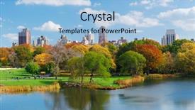  Presentation with green architecture - Colorful PPT layouts enhanced with green architecture - new york city central park backdrop and a light blue colored foreground