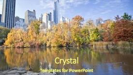  Presentation with fall lake - Cool new slide set with green architecture - new york's central park backdrop and a tawny brown colored foreground