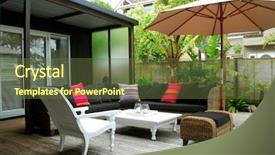  Presentation with green architecture - Theme featuring green architecture - stylish outdoor terrace background and a tawny brown colored foreground