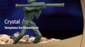  Presentation with rocks - Cool new PPT layouts with green army man standing backdrop and a navy blue colored foreground