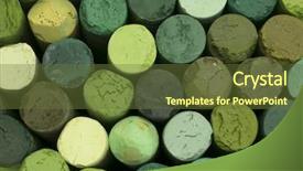  Presentation with crayons - Audience pleasing PPT layouts consisting of green artistic crayons background backdrop and a tawny brown colored foreground