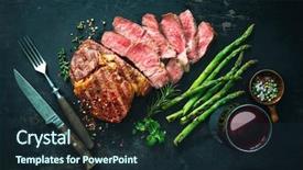  Presentation with wine green - Amazing slide deck having green asparagus and wine backdrop and a tawny brown colored foreground