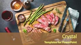  Presentation with wine green - Colorful PPT theme enhanced with green asparagus and wine backdrop and a tawny brown colored foreground