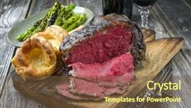  Presentation with roast beef - Audience pleasing slides consisting of dry aged rib of beef backdrop and a tawny brown colored foreground