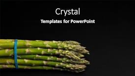  Presentation with asparagus - PPT theme featuring green-asparagus-on-black-background background and a black colored foreground