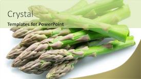  Presentation with asparagus - Presentation theme having green-asparagus-spears-isolated background and a soft green colored foreground