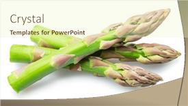  Presentation with asparagus - Presentation theme featuring green-asparagus-spears-isolated background and a soft green colored foreground