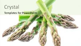  Presentation with asparagus - Presentation theme enhanced with green-asparagus-spears-isolated background and a soft green colored foreground