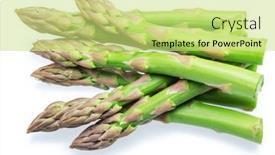  Presentation with asparagus - Slide deck consisting of green-asparagus-spears-isolated background and a yellow colored foreground