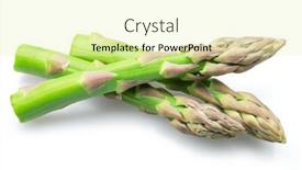  Presentation with asparagus - Slides consisting of green-asparagus-spears-isolated background and a soft green colored foreground