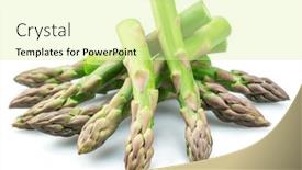  Presentation with asparagus - PPT theme having green-asparagus-spears-isolated background and a blonde colored foreground