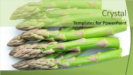  Presentation with asparagus - Presentation theme with green-asparagus-spears-isolated background and a yellow colored foreground