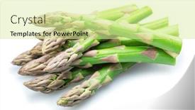  Presentation with white and green - PPT theme featuring green-asparagus-spears-isolated background and a blonde colored foreground