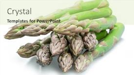  Presentation with earth science green and white - Presentation design featuring green-asparagus-spears-isolated background and a soft green colored foreground