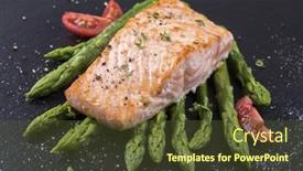  Presentation with asparagus - Presentation design featuring green asparagus with salmon background and a tawny brown colored foreground