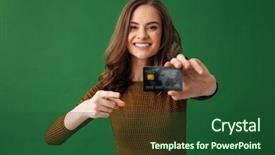  Presentation with image of car racing - Slides consisting of green background holding credit card background and a forest green colored foreground