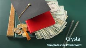  Presentation with school graduation - Audience pleasing slide deck consisting of green background pocket money backdrop and a  colored foreground
