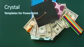  Presentation with school graduation - Beautiful slide deck featuring green background pocket money backdrop and a ocean colored foreground