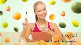  Presentation with green yogurt - Theme having green background with falling background and a yellow colored foreground