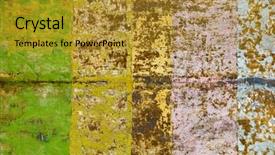  Presentation with multicolor - Audience pleasing slides consisting of green backgroung - texture of old rusty multicolor backdrop and a  colored foreground