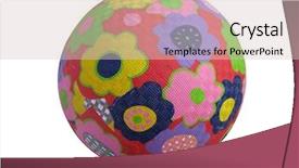  Presentation with pink 80s disco ball - Beautiful slide deck featuring green balls - ball rubber toy backdrop and a  colored foreground