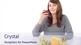  Presentation with fruit banana - Amazing presentation having green banana - woman eating fruit backdrop and a  colored foreground