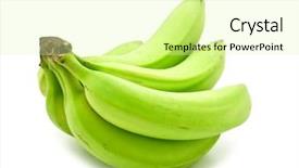  Presentation with banana - Colorful PPT theme enhanced with green banana on white background backdrop and a blonde colored foreground